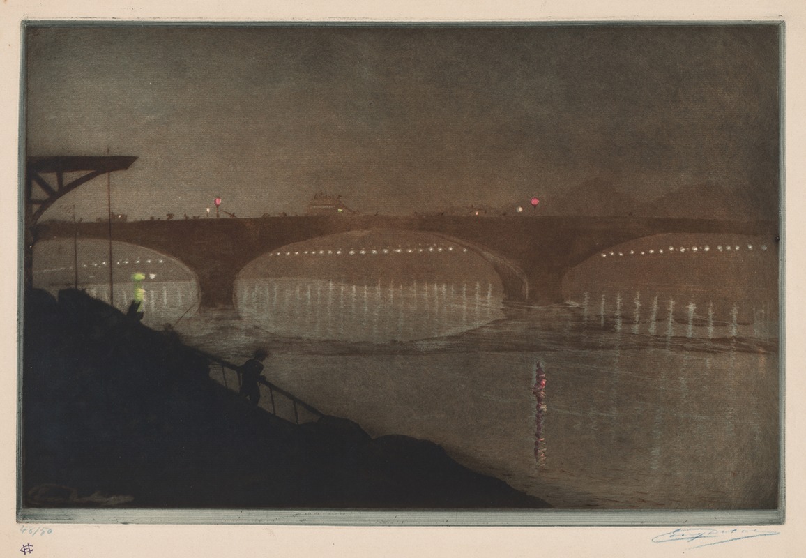 Eugène Delâtre - The Solferino Bridge; Nocturnal Effect