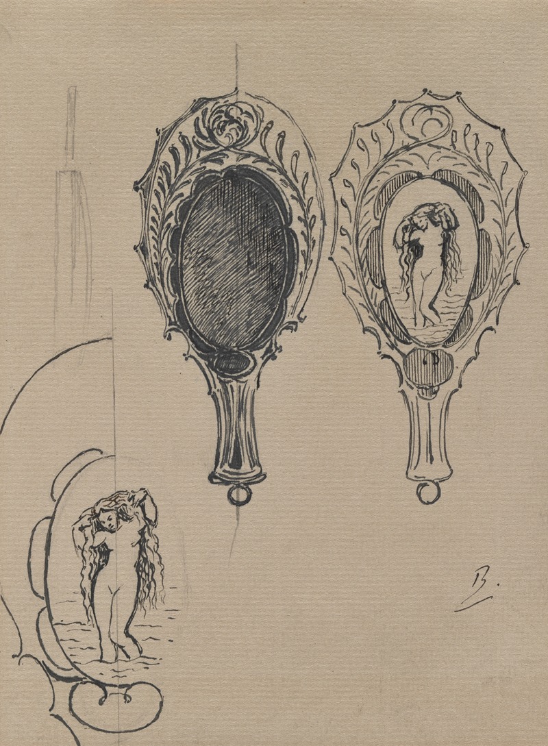 Félix Bracquemond - Design for a Hand Mirror