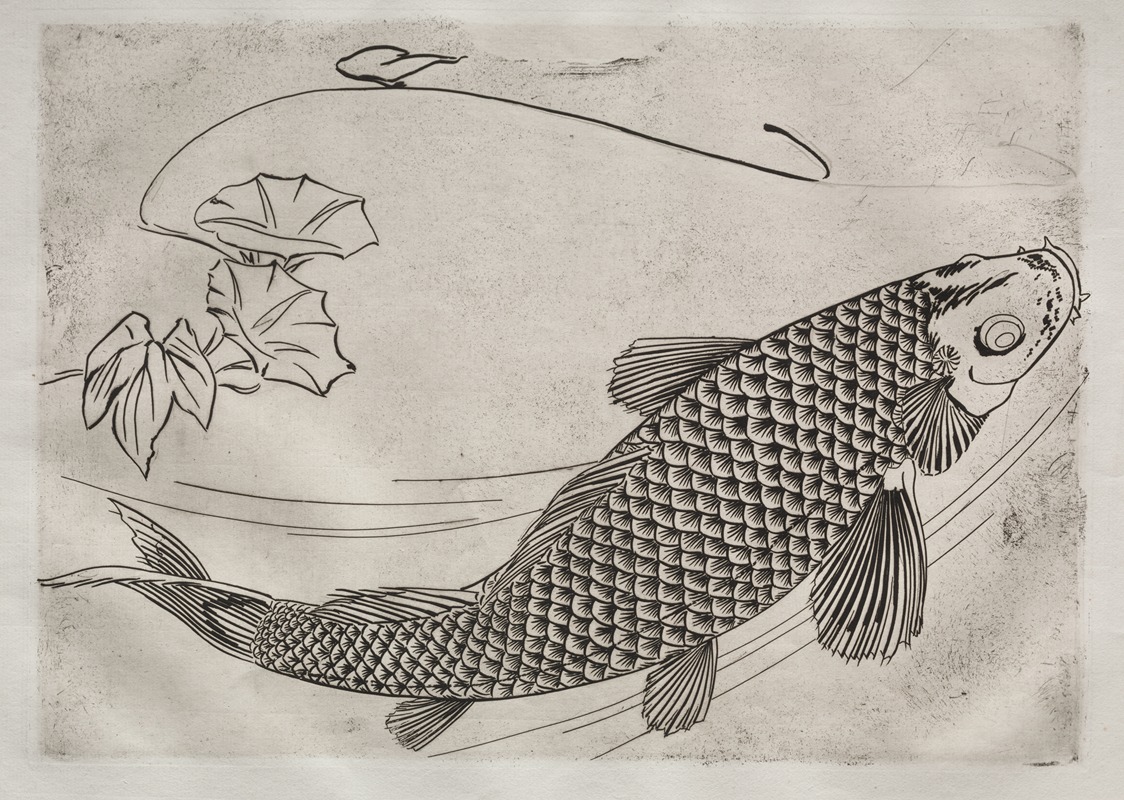 Félix Bracquemond - Dinner Service (Rousseau service); Large fish in a Japanese style (no. 19)