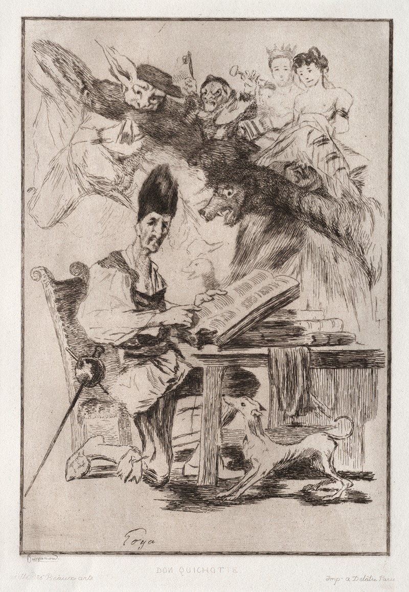 Félix Bracquemond - Don Quichote, after Goya