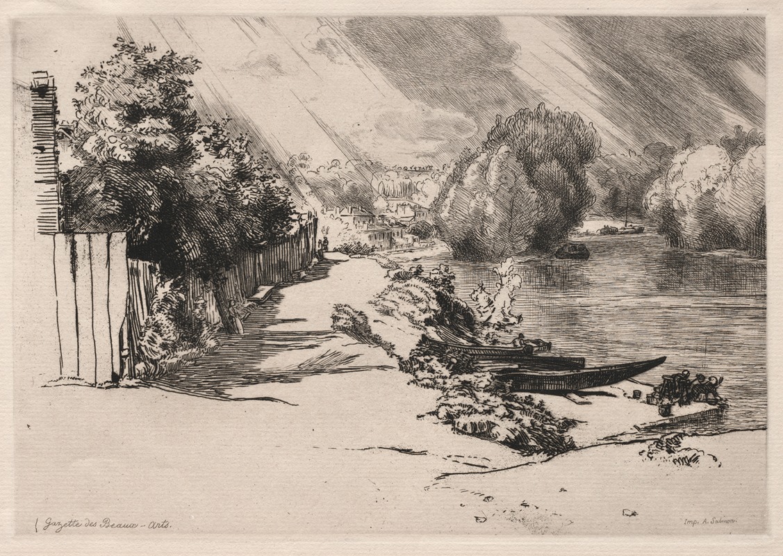 Félix Bracquemond - The Seine at Bas-Meudon with the Seguin and Mottiaux Islands