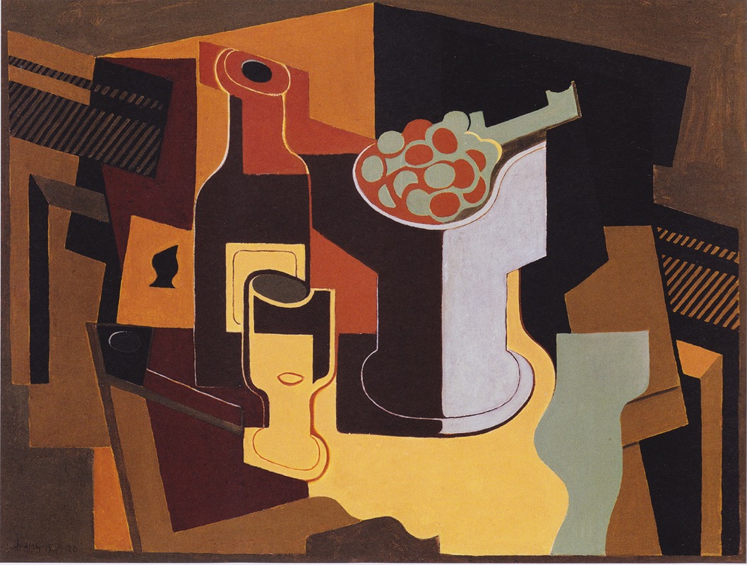 Juan Gris - Bottle and fruit bowl