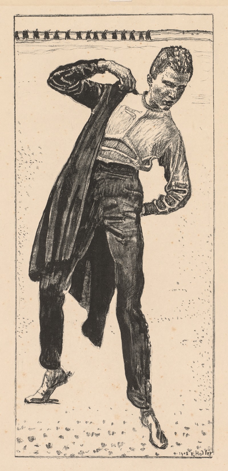 Ferdinand Hodler - Student Putting on His Coat
