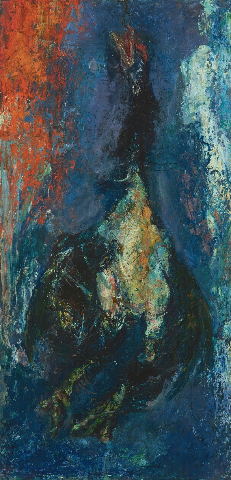 Chaïm Soutine - Poulet sur fond bleu