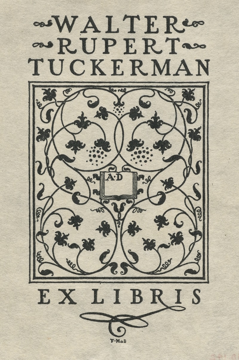 Frederick Garrison Hall - Walter Rupert Tuckerman, Ex Libris inscribed