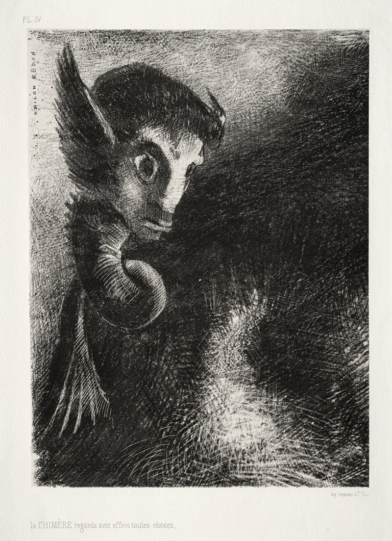 Odilon Redon - The Chimera Gazed at All Things with Fear