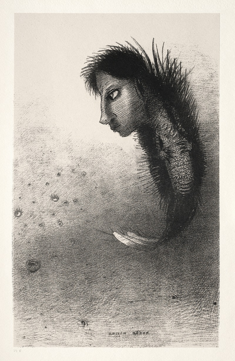 Odilon Redon - Then There Appears a Singular Being, Having the Head of a Man on the Body of a Fish