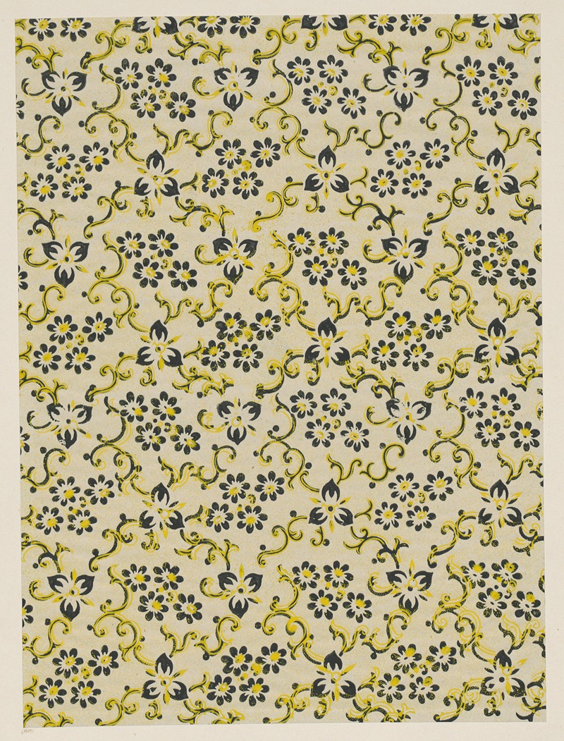 Aktiengesellschaft für Buntpapier u. Leimfabrikation (Aschaffenburg) - Modeldruckpapier (florales Rautenmuster)