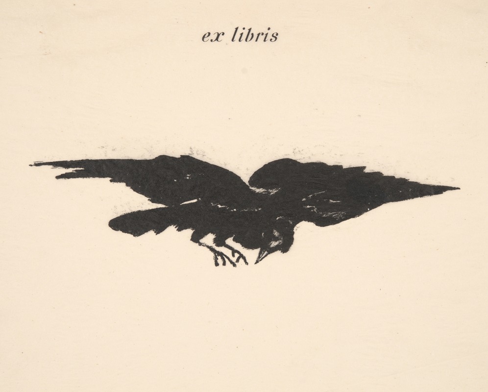 Édouard Manet - Flying Raven (ex libris)