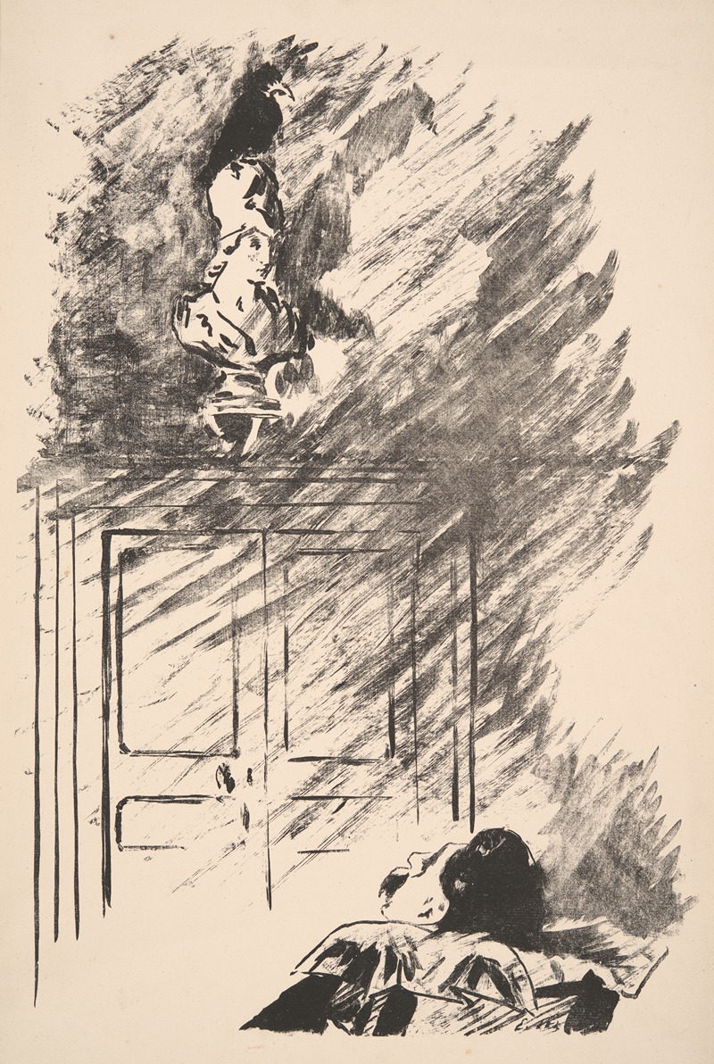 Édouard Manet - Perched upon a Bust of Pallas