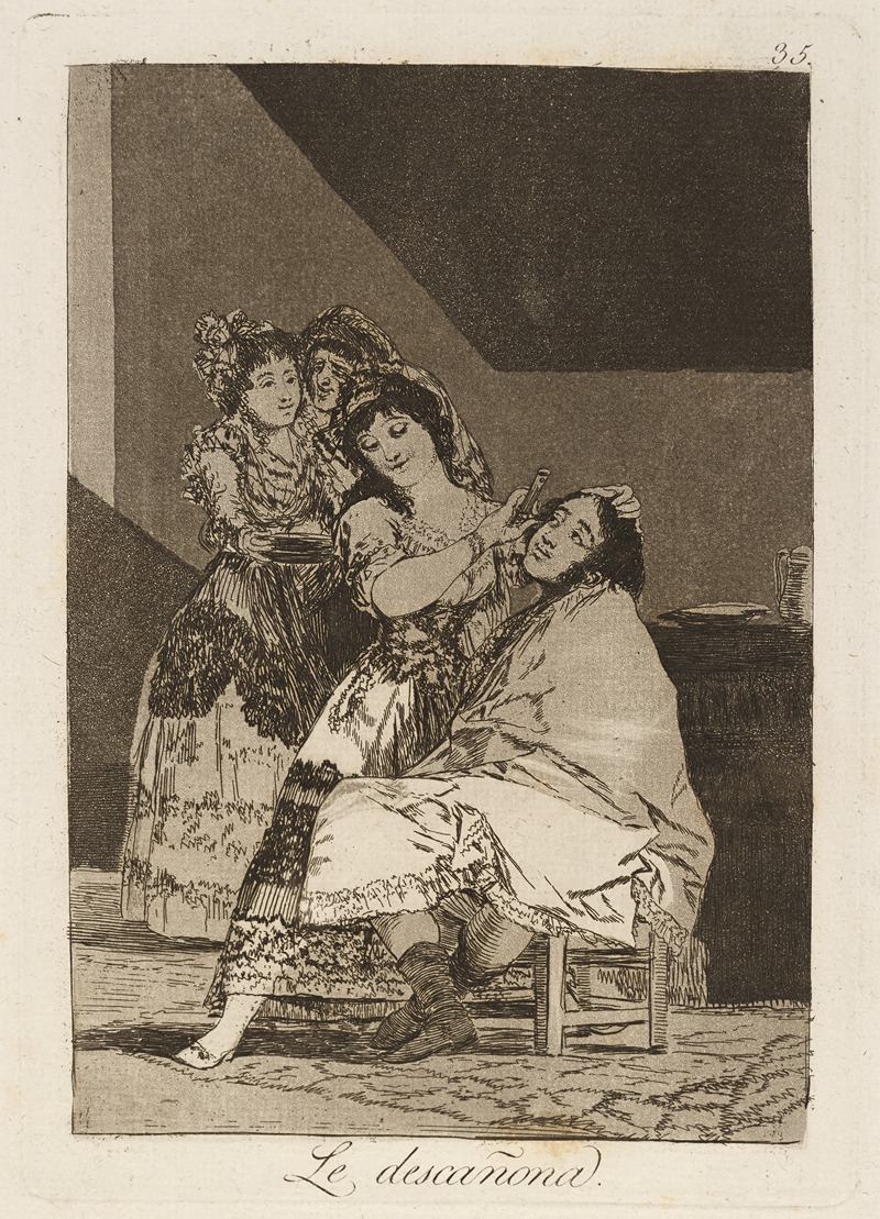 Francisco de Goya - Le descañona. (She fleeces him.)