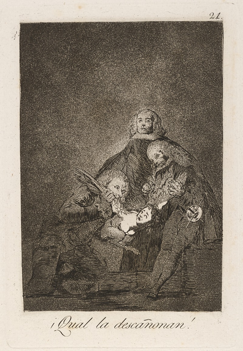 Francisco de Goya - Qual la descañonan! (How they pluck her!)