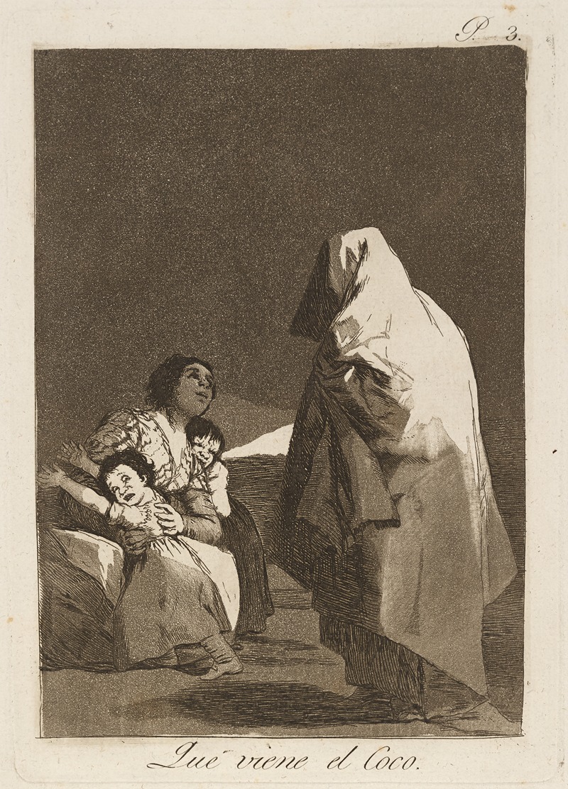 Francisco de Goya - Que viene el Coco. (Here comes the bogey-man.)