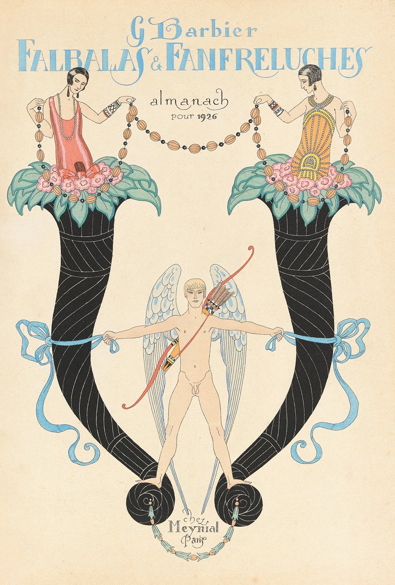 George Barbier - Front cover of ‘Falbalas & Fanfreluches, Almanach des Modes Présentes, Passées et Futures’