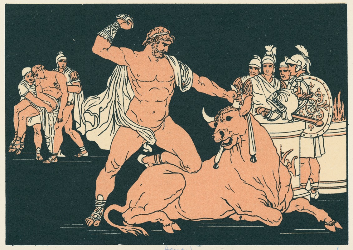 Bartolomeo Pinelli - Entellus killing the bull