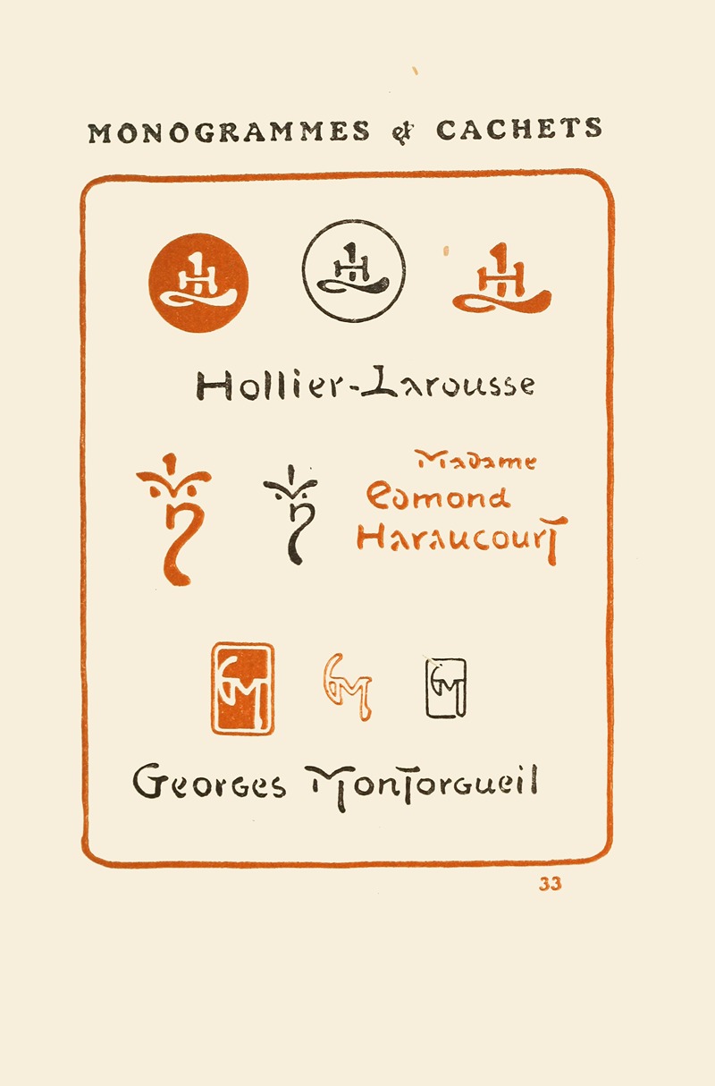 George Auriol - Le second livre des monogrammes, marques, cachets et es libris Pl.31
