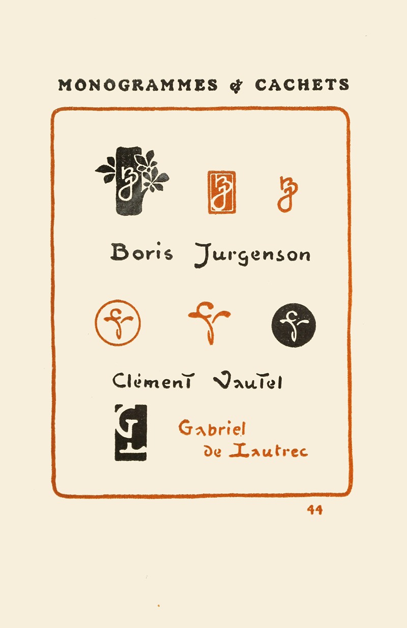 George Auriol - Le second livre des monogrammes, marques, cachets et es libris Pl.42
