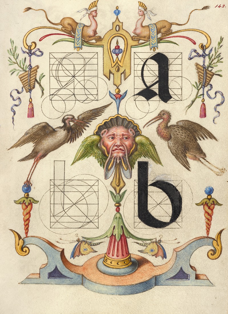 Joris Hoefnagel - Guide for Constructing the Letters a and b