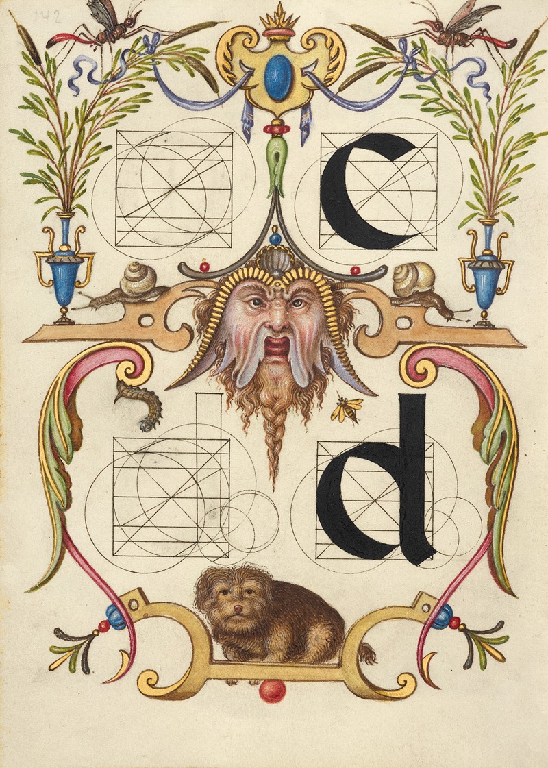 Joris Hoefnagel - Guide for Constructing the Letters c and d