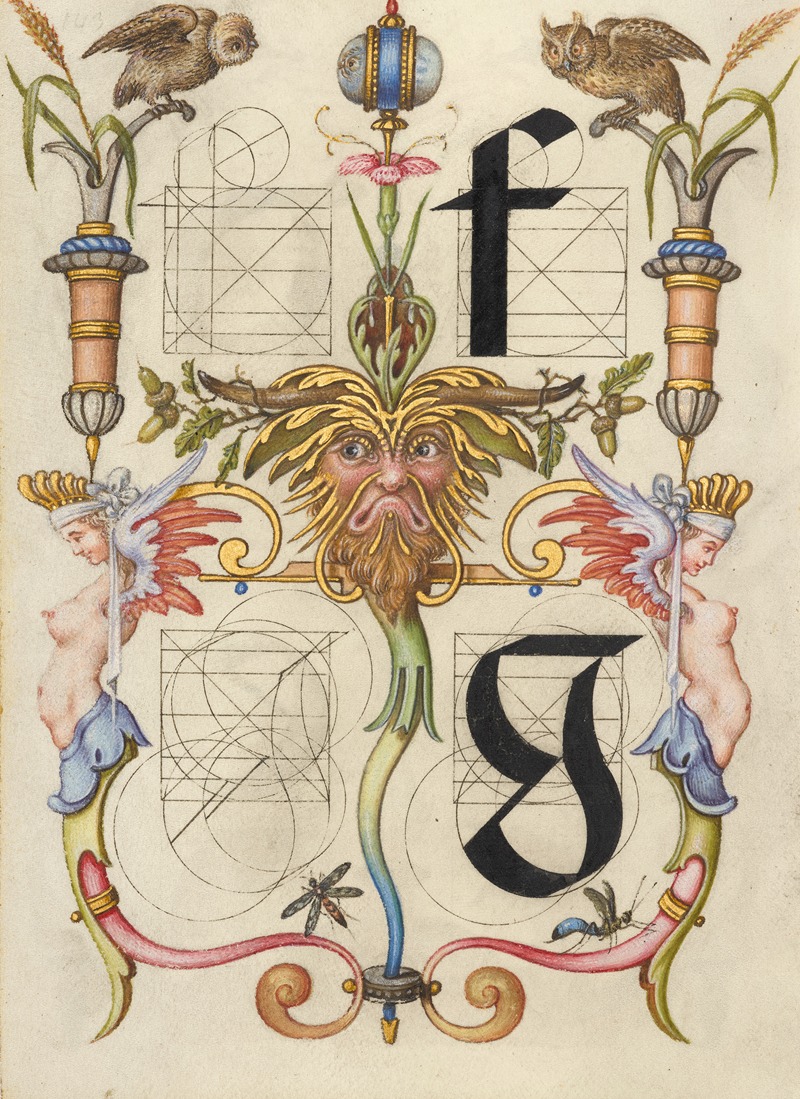 Joris Hoefnagel - Guide for Constructing the Letters f and g