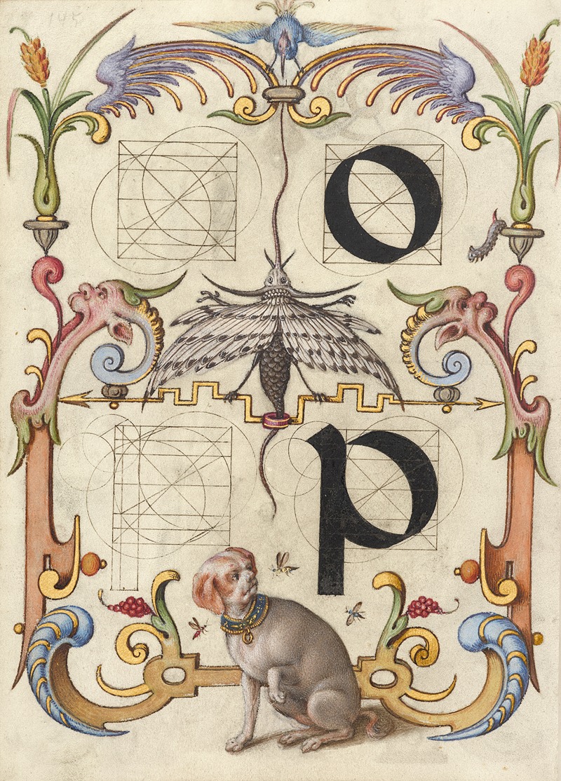 Joris Hoefnagel - Guide for Constructing the Letters o and p