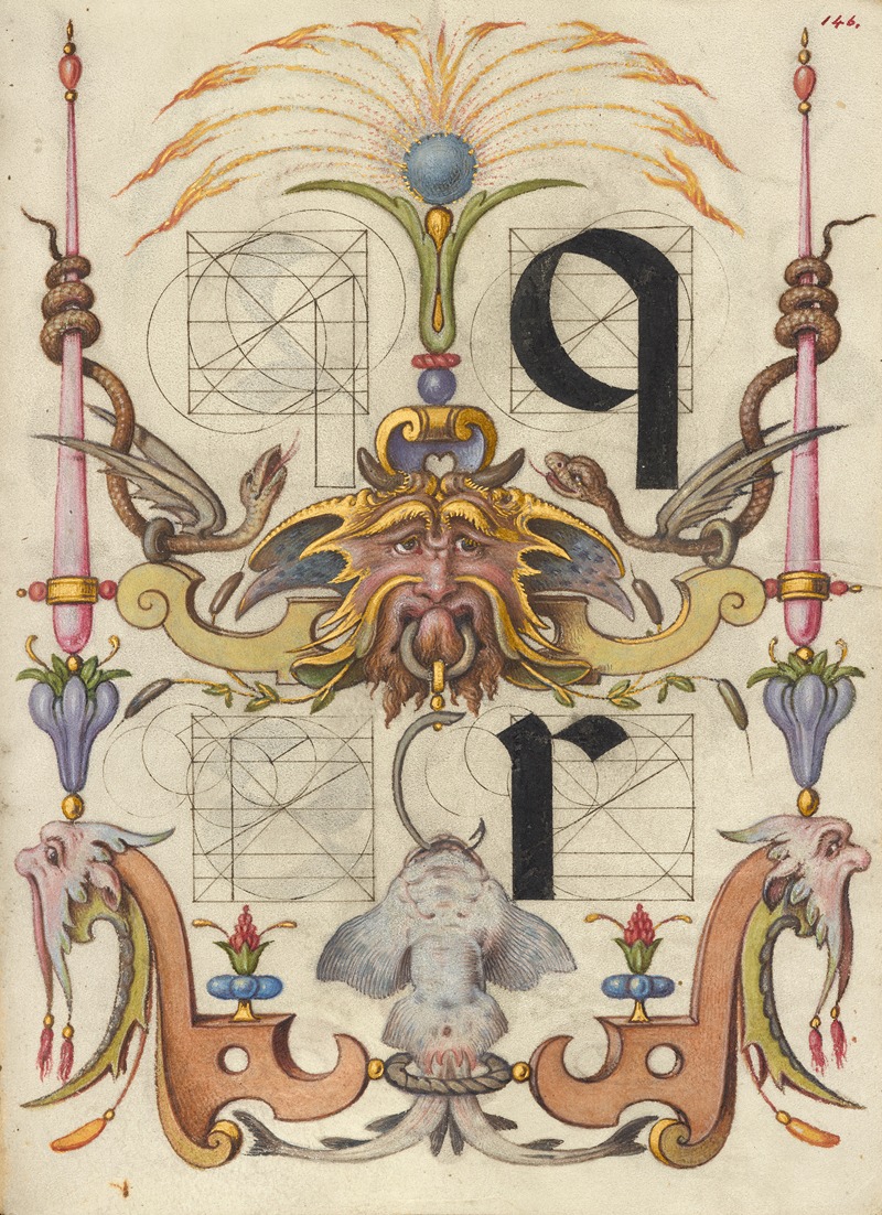 Joris Hoefnagel - Guide for Constructing the Letters q and r