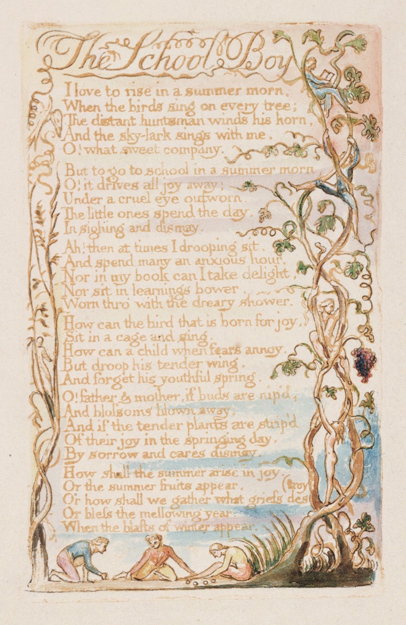 William Blake - Pl. 11 – The School Boy