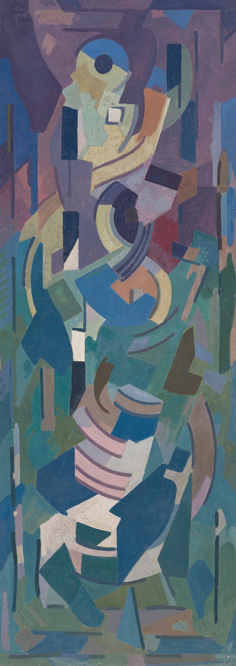 Albert Gleizes - Développement rythmé vert et violet ou Composition rythmée sur un point à dominante violet et vert