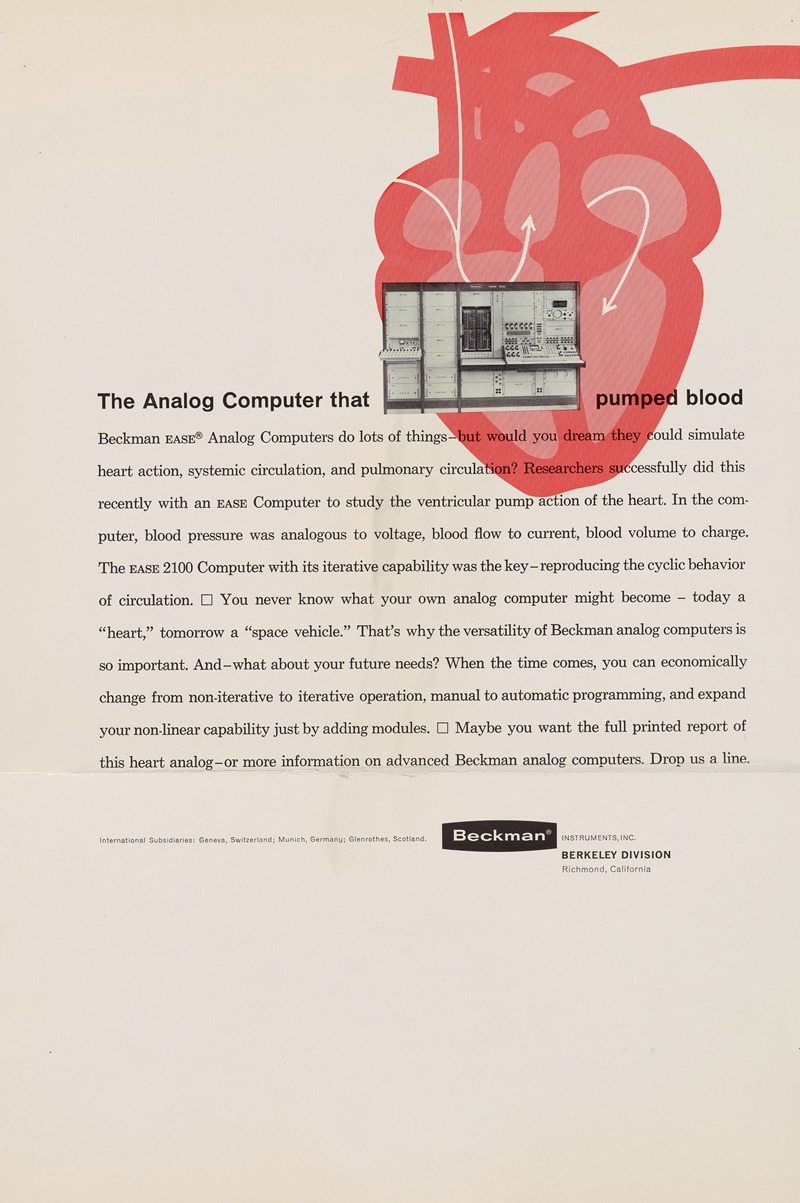 Beckman Instruments - The Analog Computer that pumped blood