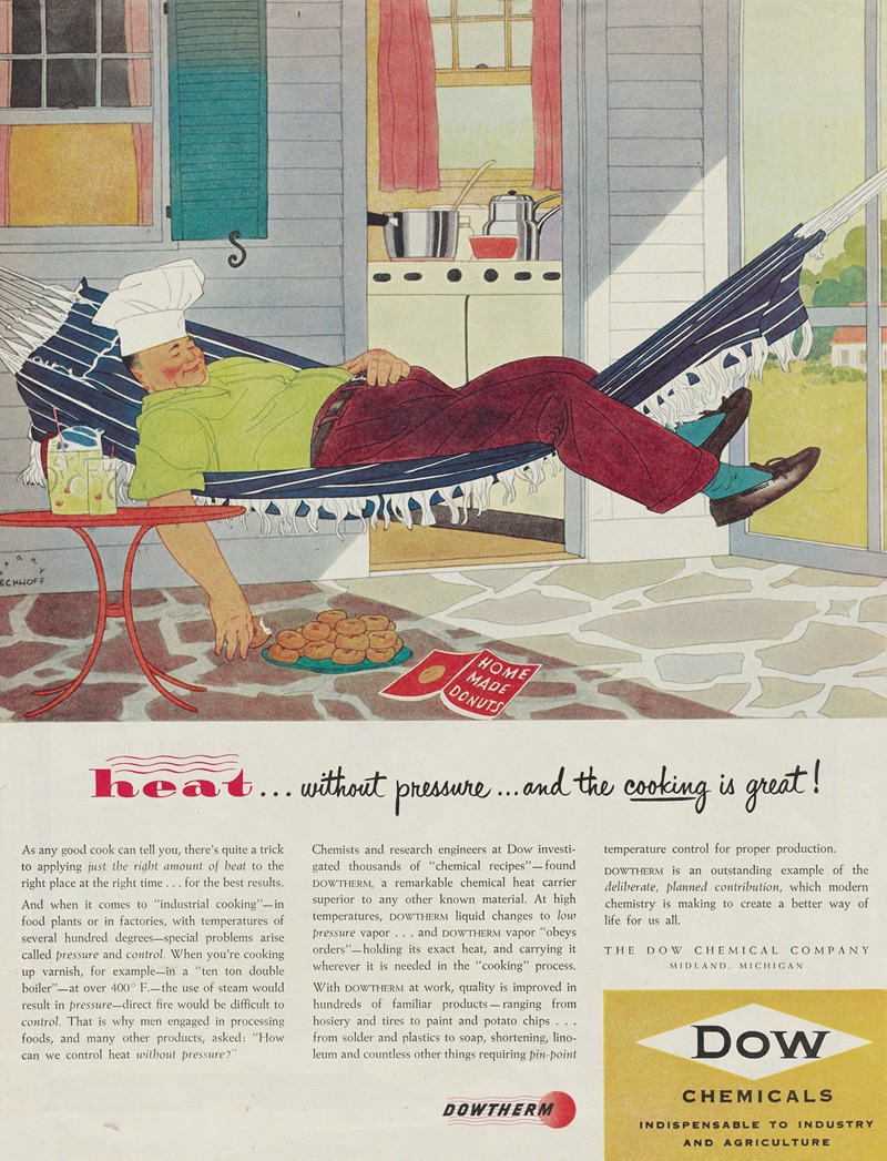 Dow Chemical Company - Heat…Without Pressure…and the Cooking is Great! Advertisement for Dowtherm