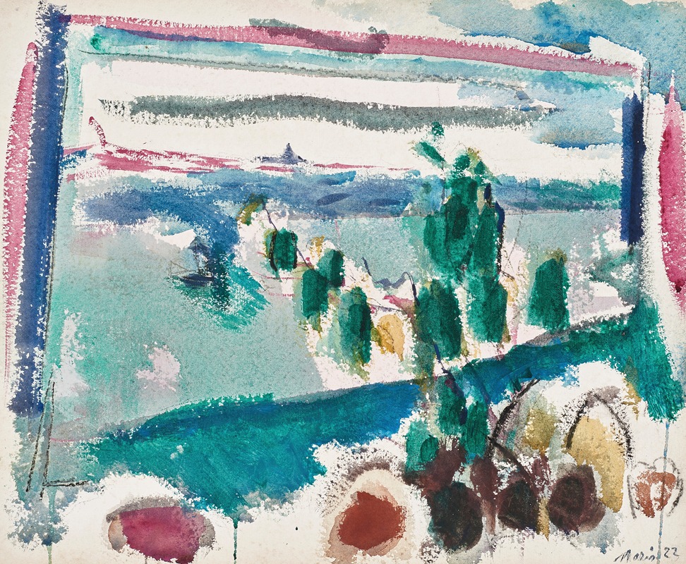 John Marin - Green and Red Motif
