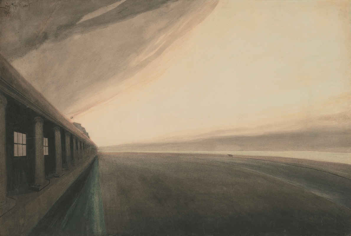 Léon Spilliaert - Galeries royales d’Ostende et plage, après l’orage
