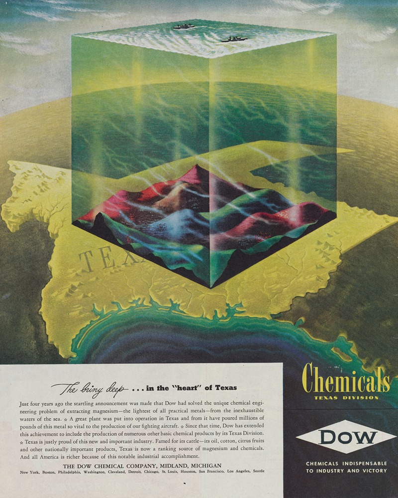 Dow Chemical Company - The Briny Deep…in the ‘Heart’ of Texas Advertisement for Dow Chemicals Texas Division