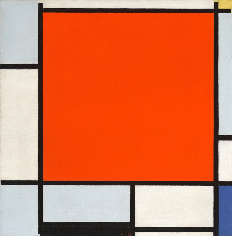 Piet Mondrian - Composition with Large Red Plane, Bluish Gray, Yellow, Black and Blue