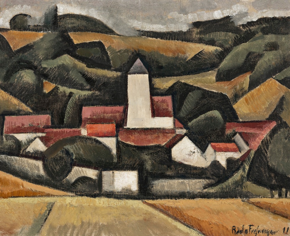 Roger de La Fresnaye - Paysage au clocher