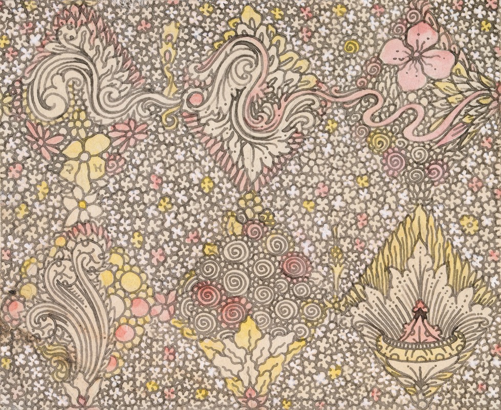 Harry Clarke - A Floral Textile Design, for Sefton Fabrics, Belfast