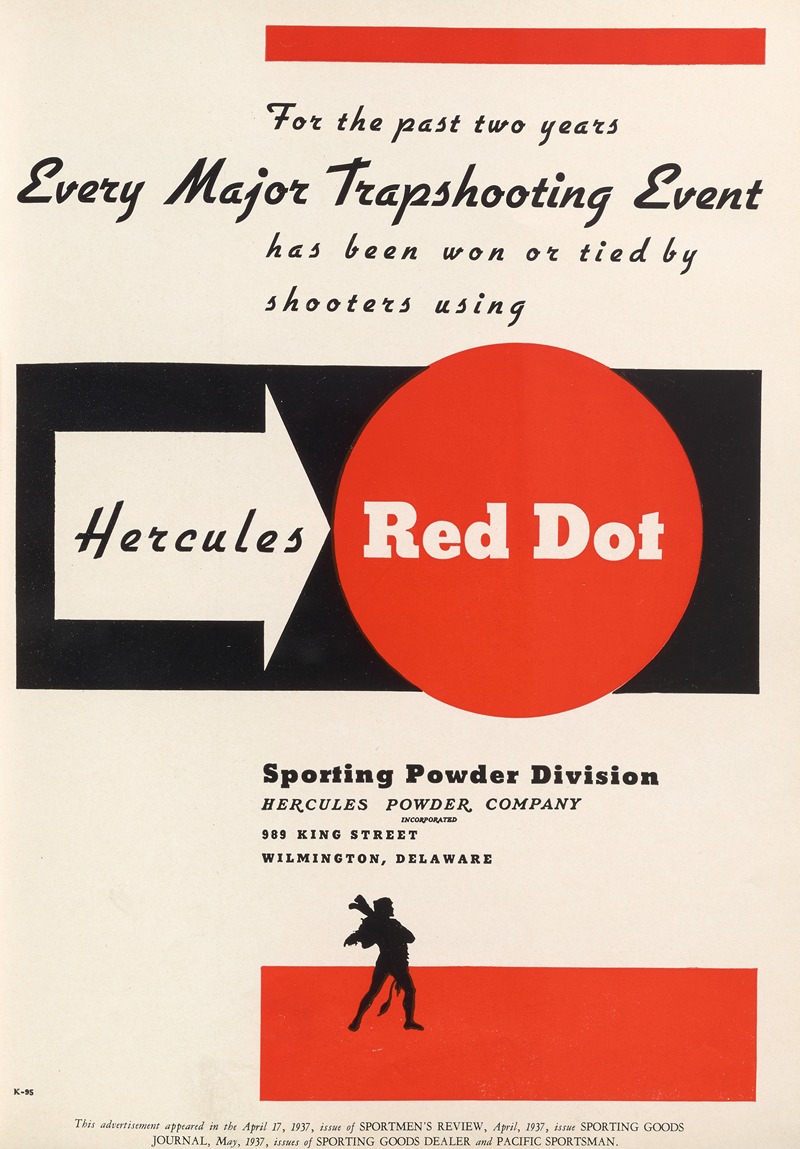 Hercules Incorporated - Advertisement for Hercules Red Dot Sporting Powder