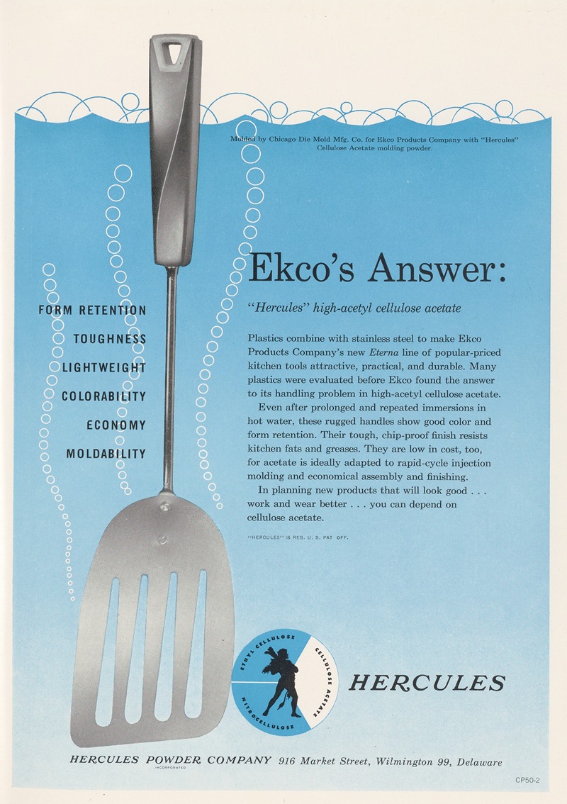 Hercules Incorporated - Ekco’s Answer: ‘Hercules’ High-Acetyl Cellulose Acetate