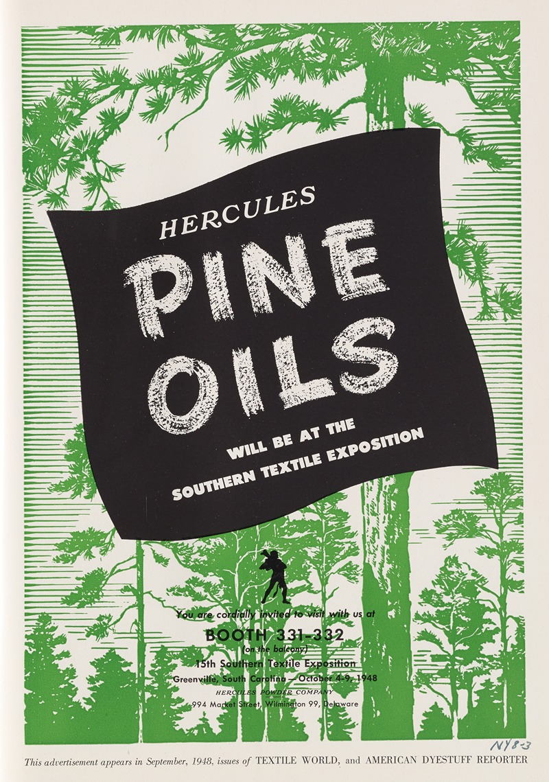 Hercules Incorporated - Hercules Pine Oils Will Be at the Southern Textile Exposition
