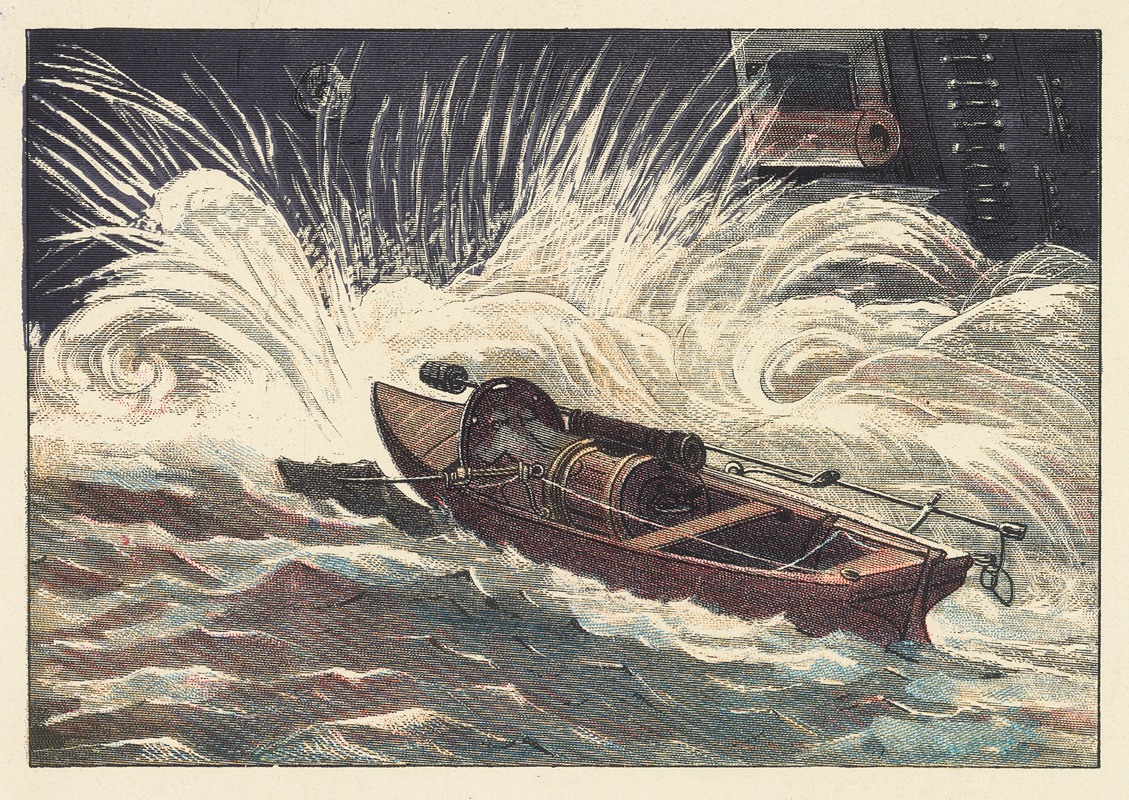 John Howard Appleton - Torpedo Boat Attacking a Large War Vessel