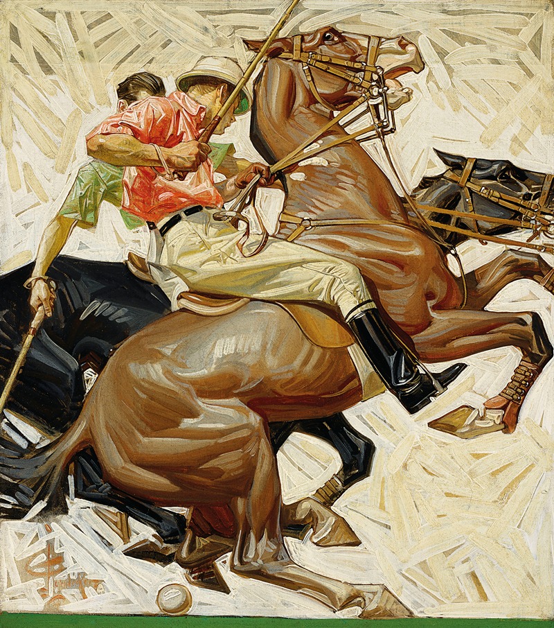 Joseph Christian Leyendecker - Polo Players on Horseback