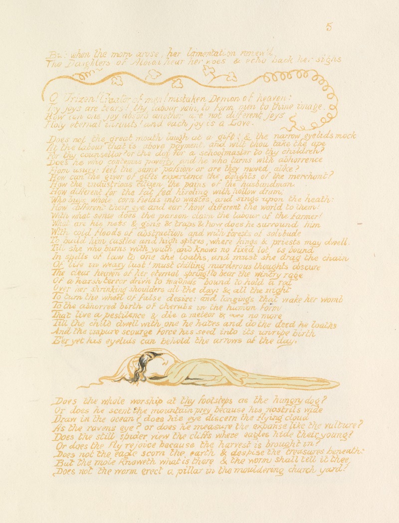 William Blake - Visions of the daughters of Albion Pl. 07