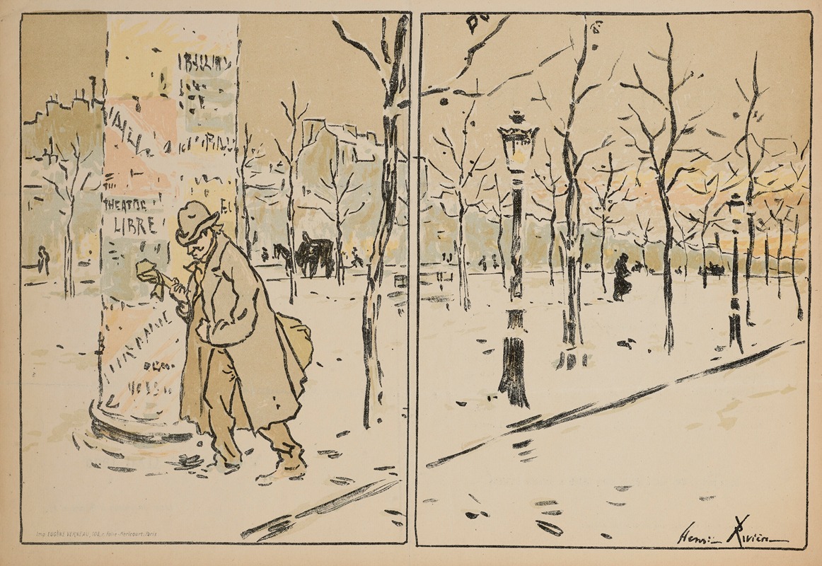 Henri Rivière - Paris en hiver, Programme pour le Théâtre Libre