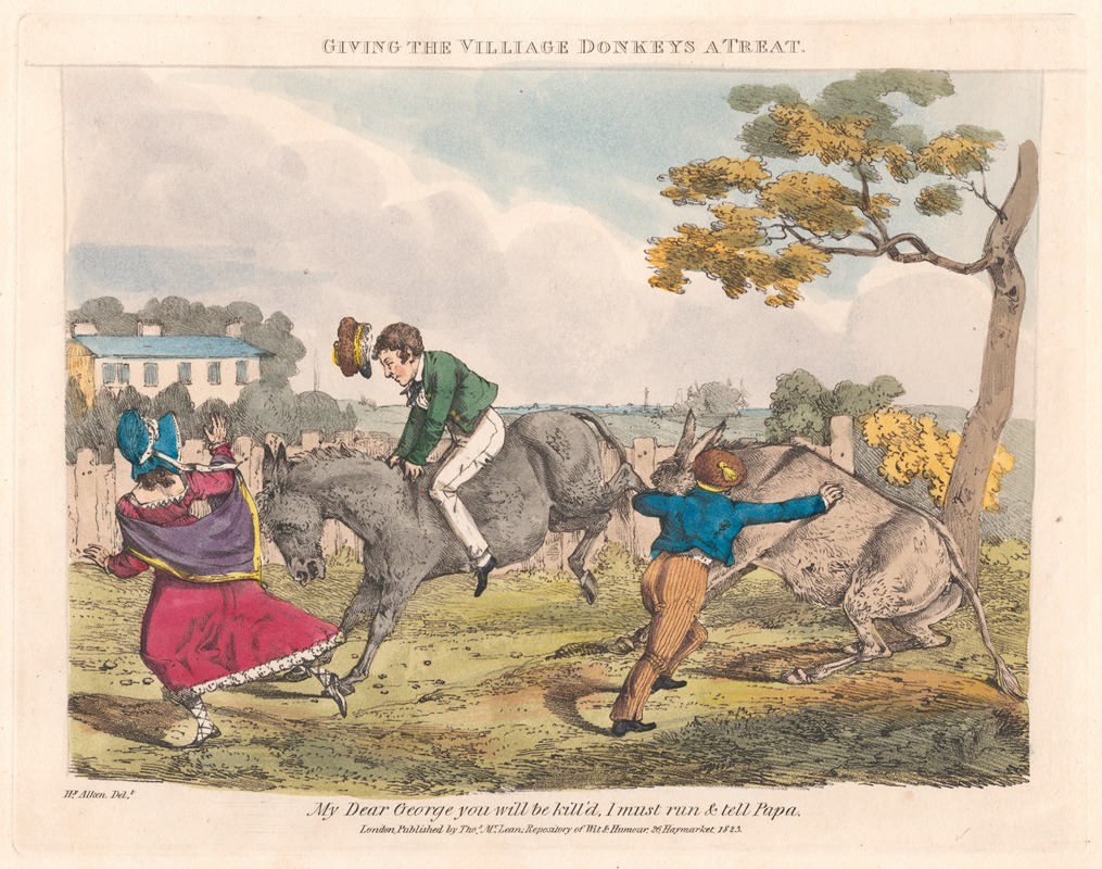 Henry Thomas Alken - Scenes in the Life of Master George – Giving the village donkey a treat