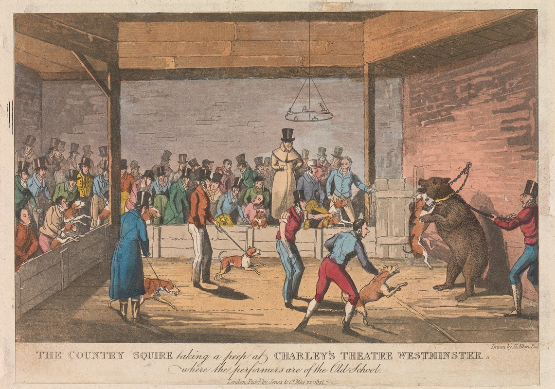 Henry Thomas Alken - The Country Squire taking a peep at Charley’s Theatre Westminster