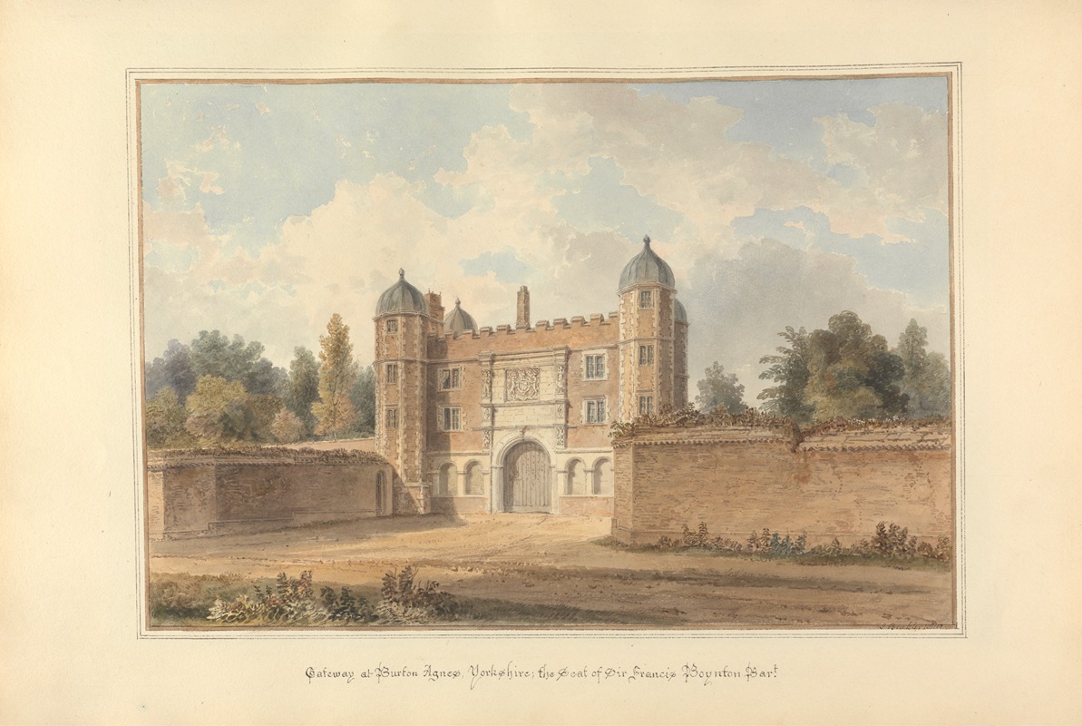 John Buckler - Gateway at Burton Agnes, Yorkshire, the Seat of Sir Francis Boynton Bart.