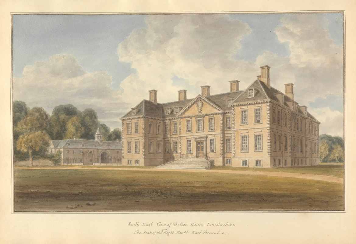 John Buckler - South East View of Belton House, Lincolshire the Seat of the Right Hon’ble Earl Brownlow