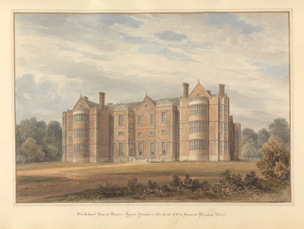 John Buckler - South East View of Burton Agnes, Yorkshire: the Seat of Sir Francis Boynton Bart.