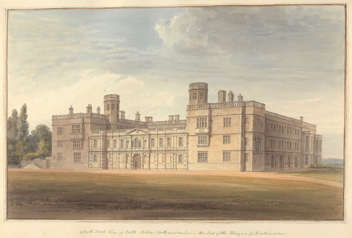 John Buckler - South East View of Castle Ashby, Northamptonshire: the Seat of the Marquis of Northampton