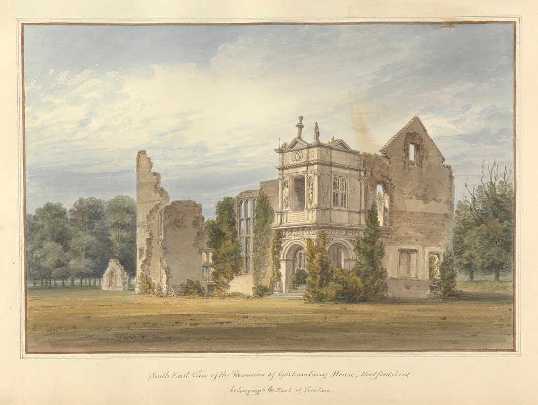 John Buckler - South East View of the Remains of the Gorhambury House Hertfordshire, belonging to the Earl of Verulam